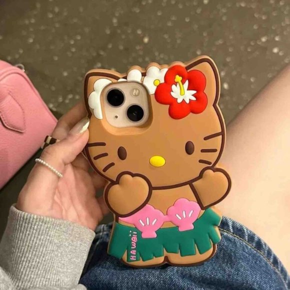 Hello Kitty Bikini Hawaii Iphone 11acessories cases brown/ black - Picture 2 of 15